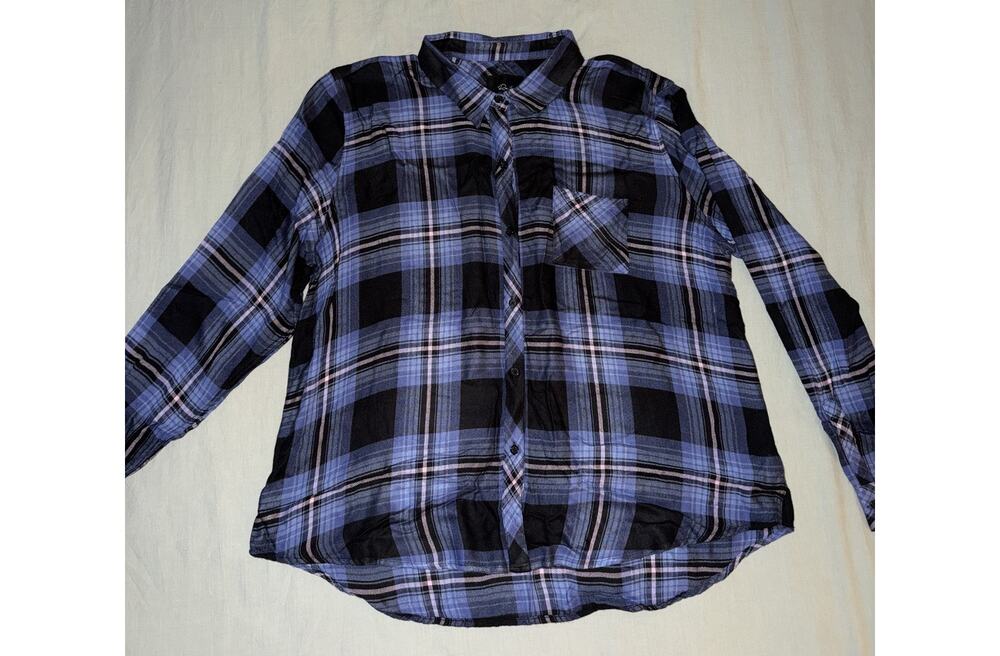 Rails Hunter Plaid Flannel Shirt Womens XXL Midnight Blue Pink 100% Rayon